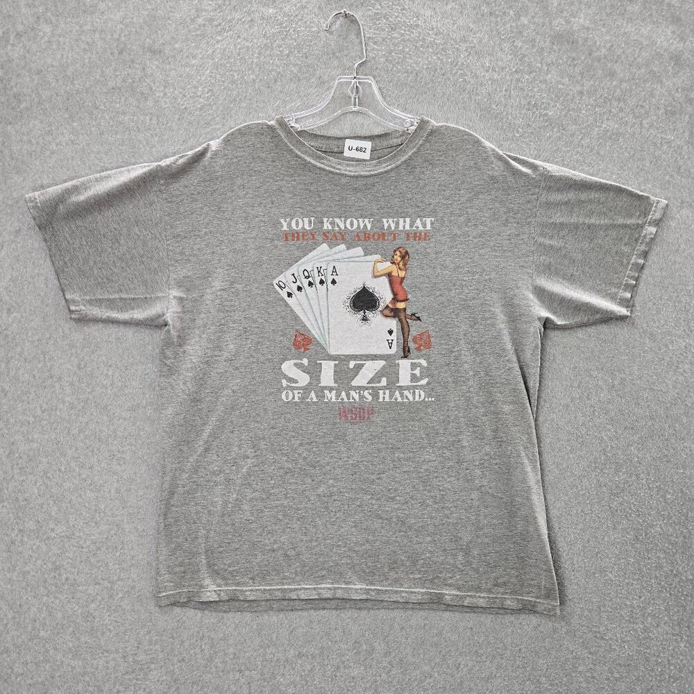VINTAGE World Series Of Poker Men Shirt L Size Of A Mans Hand Royal Flush READ